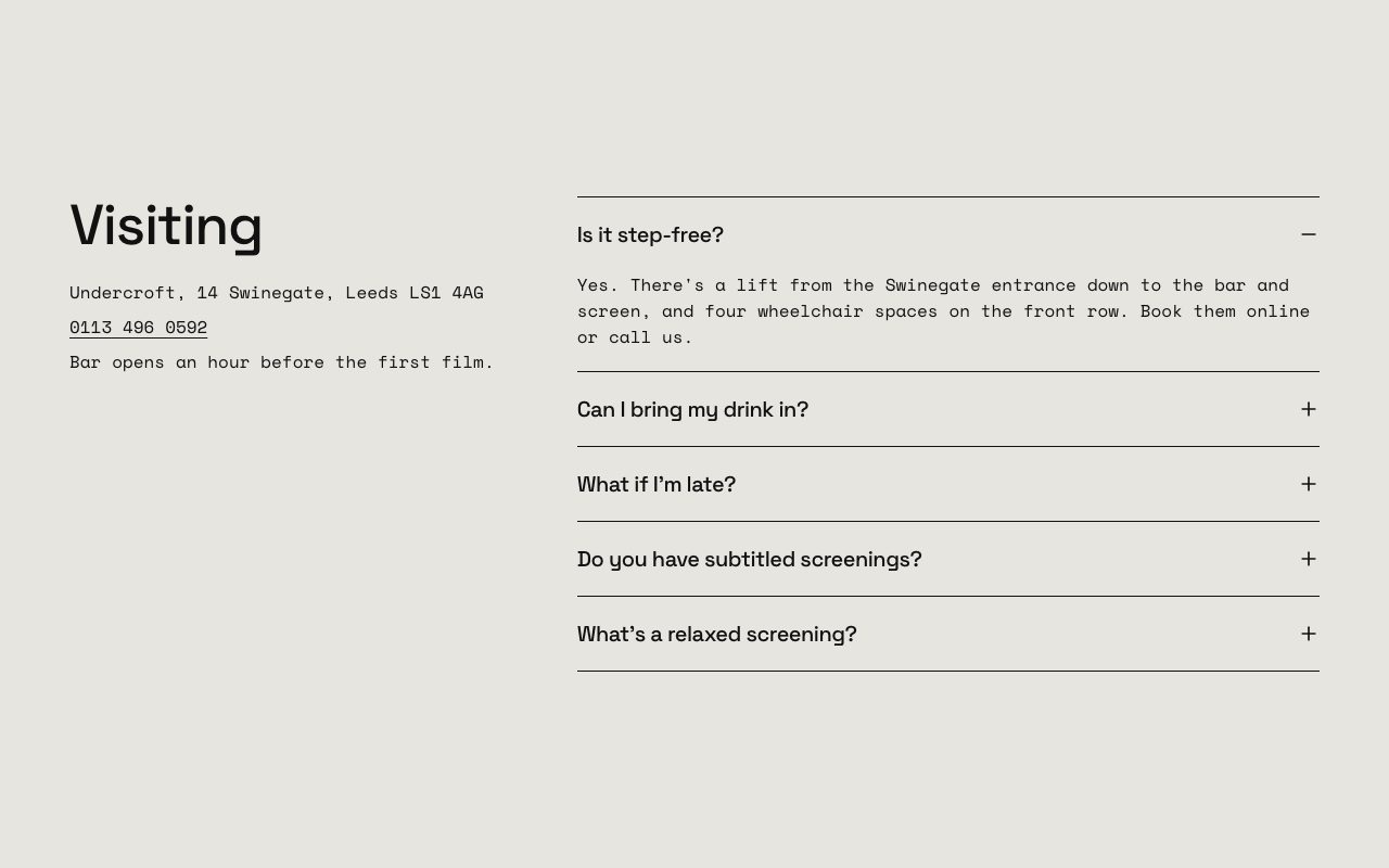 Undercroft Visiting FAQ preview