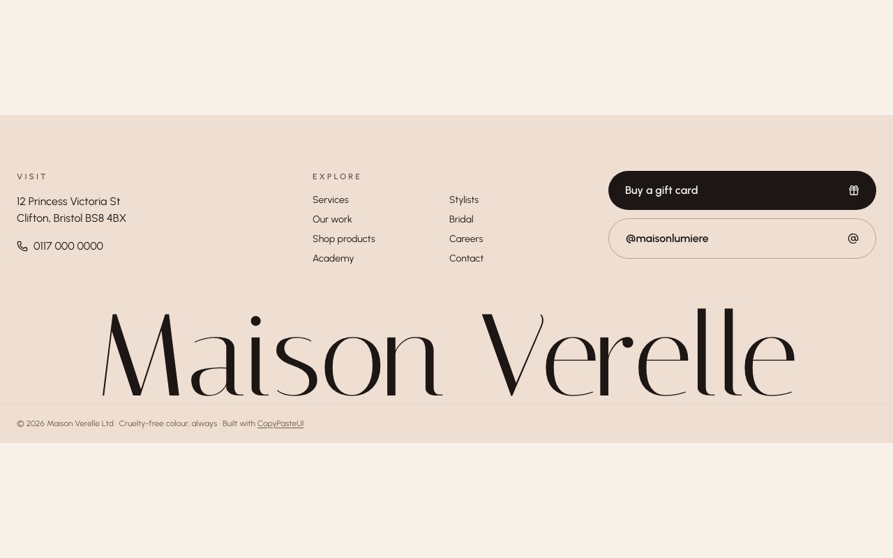 Maison Verelle Footer preview