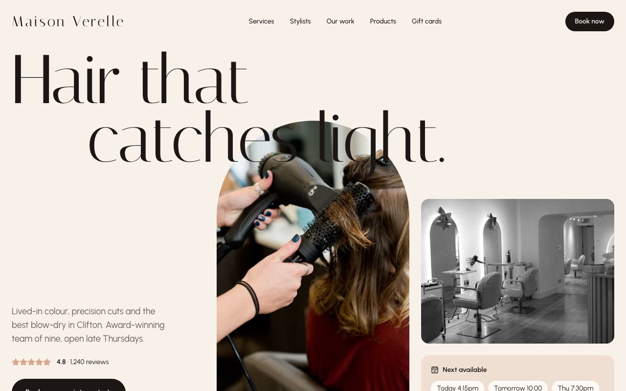 Maison Verelle Salon Hero preview