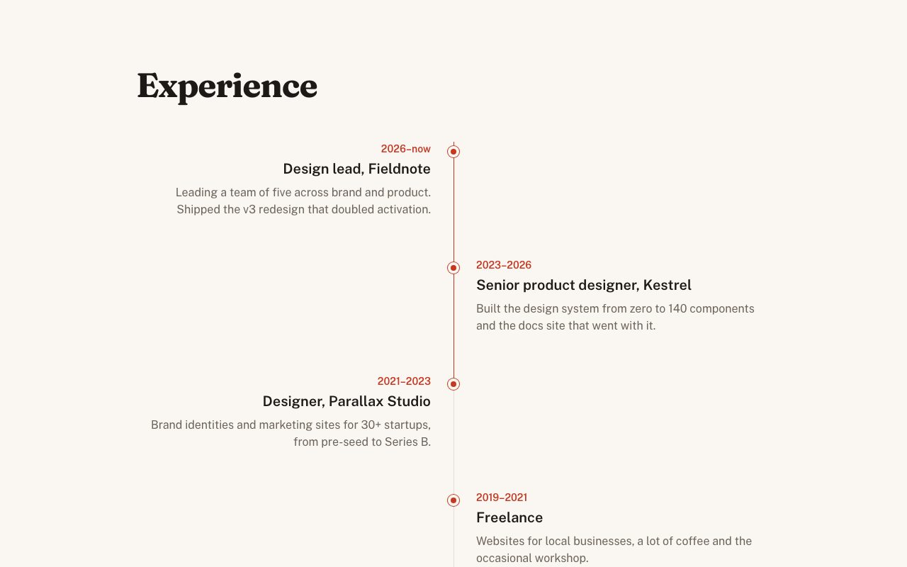 Vertical Timeline preview