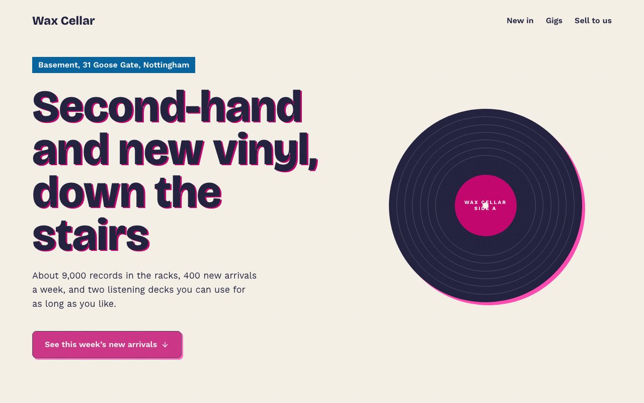 Wax Cellar Spinning Record Hero preview