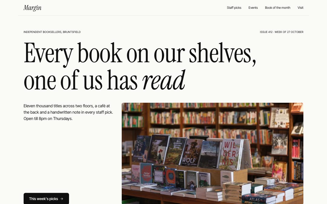 Margin — Independent Bookshop preview