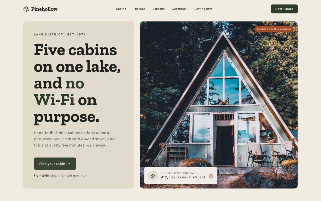 Pinehollow — Cabins & B&B preview